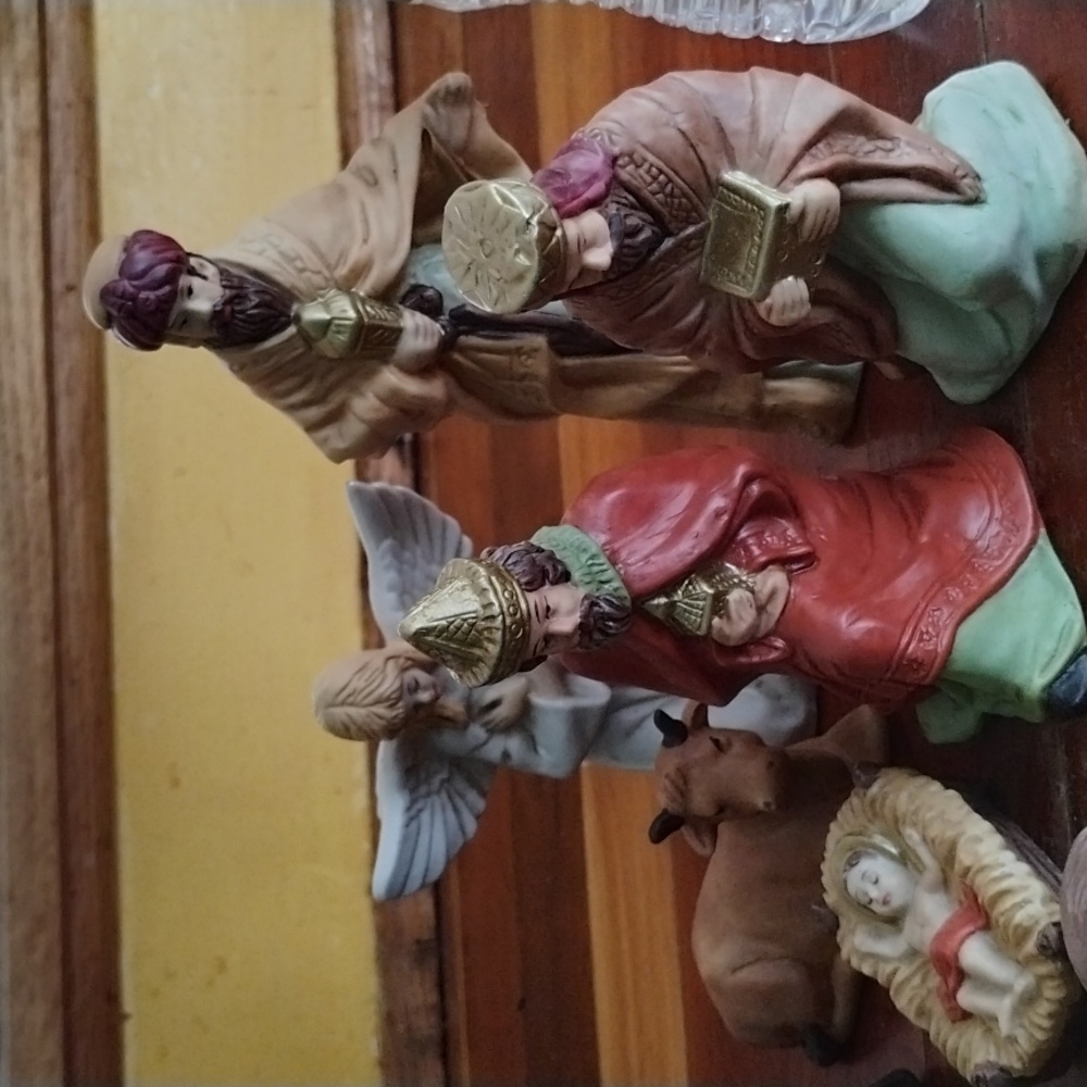🐂 Nativity 11 Piece MANGER Set VINTAGE Deadstock